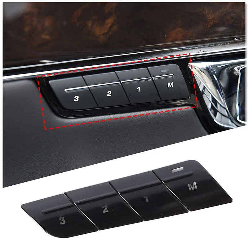 

For Jaguar XJ 2010-2019 car seat memory button decorative decal Stainless Steel Black Auto Interior Accessories 4 Pcs