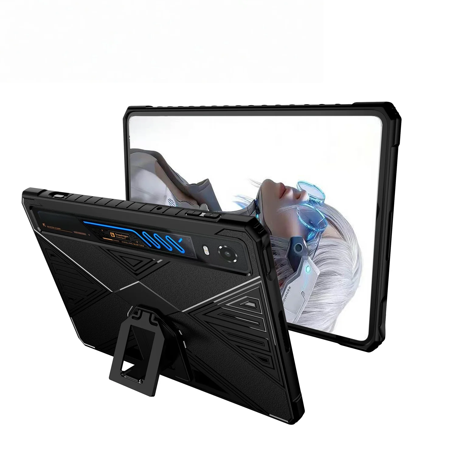 Protective Case for RedMagic Astra 2/Tablet 5 Pro,Flexible Sleeve TPU Cover Shell with Air Cushion Corner,Built-in Folding Stand