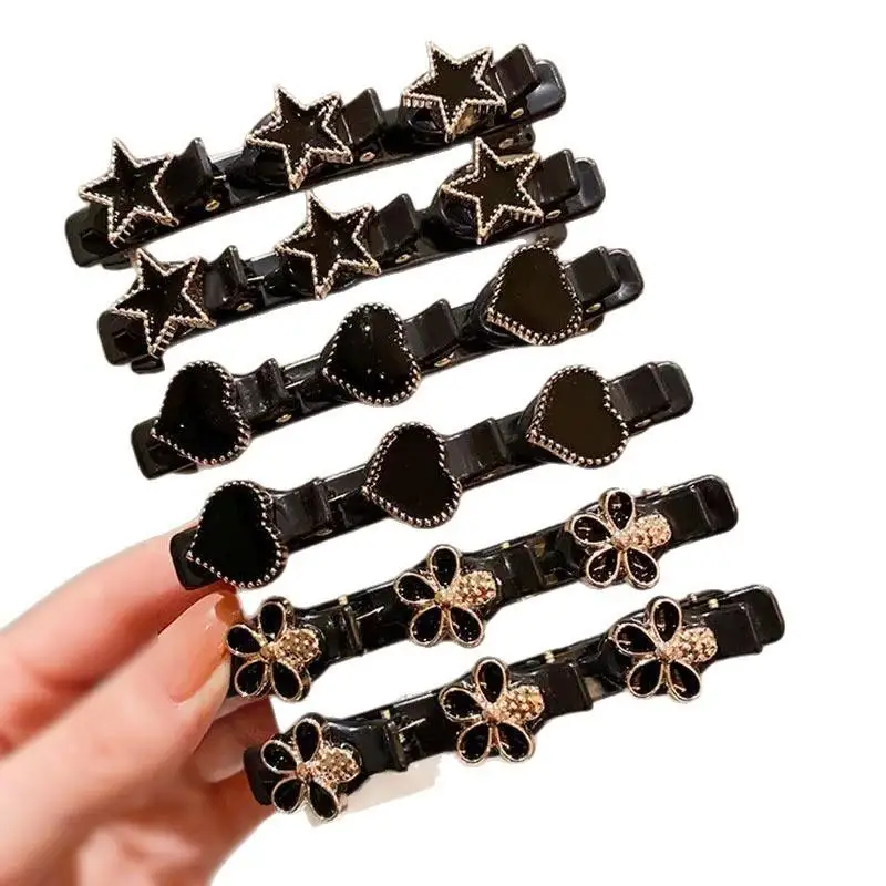 2 pçs dupla camada trançado hairpin cabelo quebrado clipe fixo coreano moda hairpin bandana feminino meninas estilo acessórios