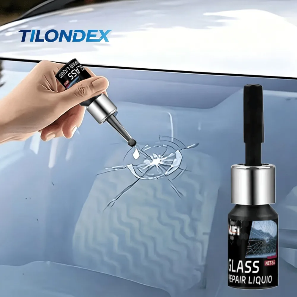 TILONDEX Professional Automotive Glass Crack Repair Kit Durable ABS Tool with Fast-Drying Nano Filler for Convenient Automotive