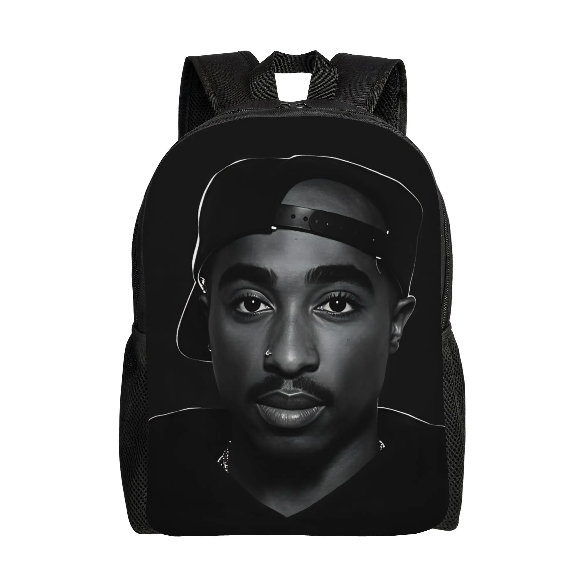 Rapper Tupacs Backpack  Travel Backpacks Girl Design Pattern High School Bags Casual Rucksack