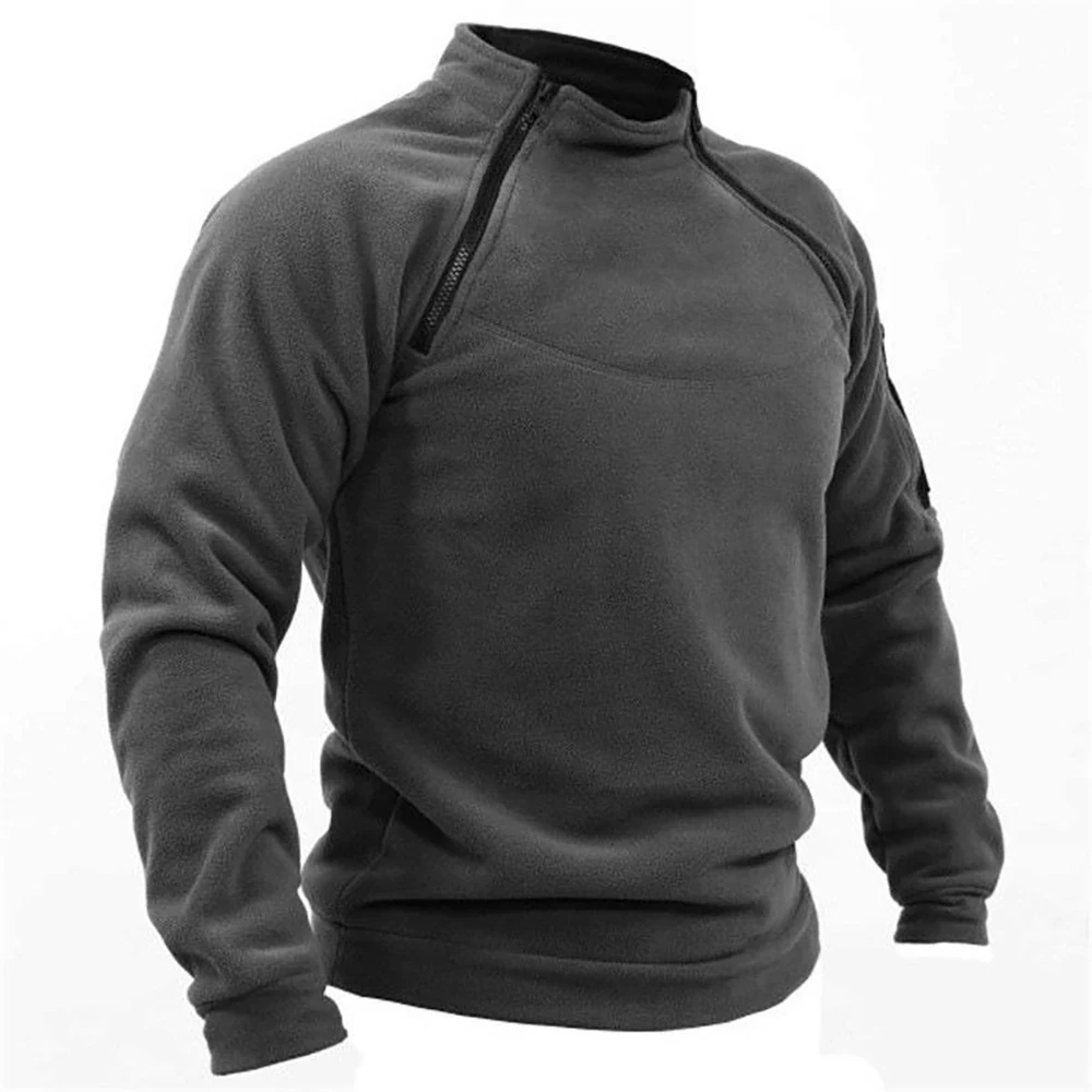 Herren Taktische Outdoor-Fleecejacke Kleidung Warme Reißverschlüsse Pullover Männer Winddichter Mantel Thermo-Wander-Sweatshirt