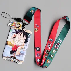 Animation One Piece long rope student meal card protective cover access control card bus card cover key chain hanging holiday gi