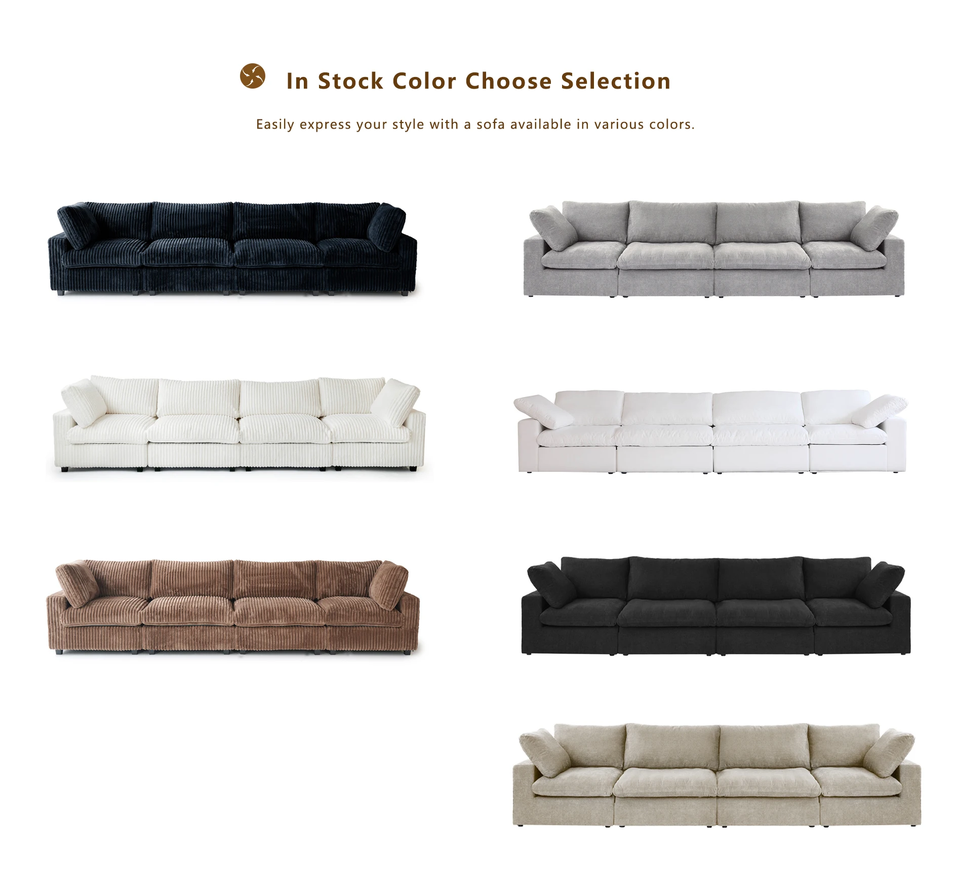 Stock Drop Shipping Modern Sofa Living Room Furniture Wooden Frame Black Modular Sectional Couch Sofa Sets