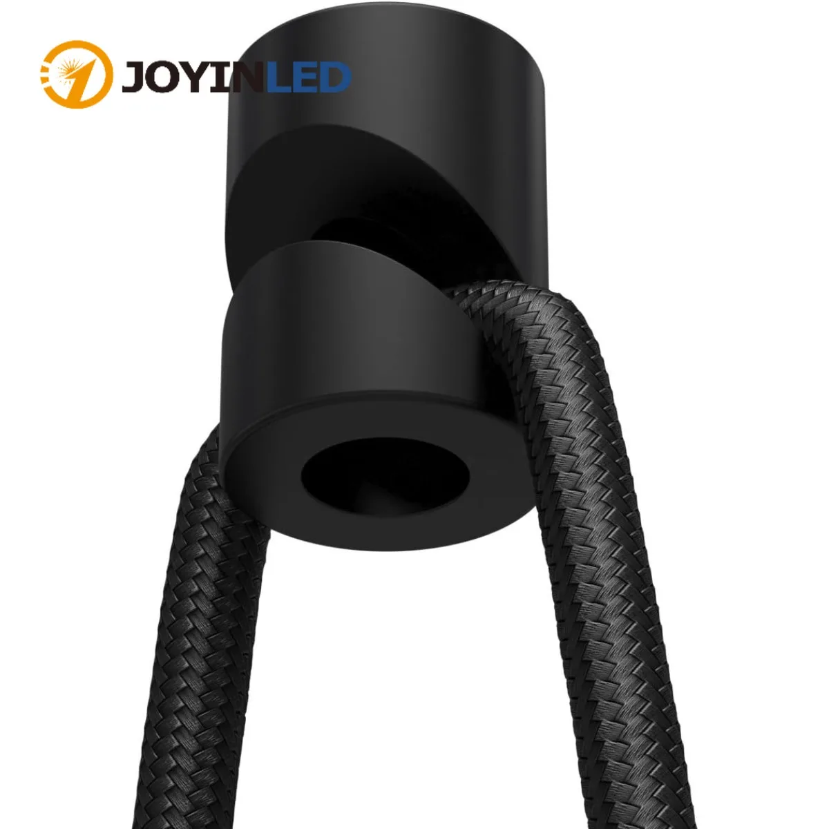 JOYINLED Set of 1/2/5 Textile Cable Clip, Surface Mounted Wire Holder Black for Pendant Light Cord Management