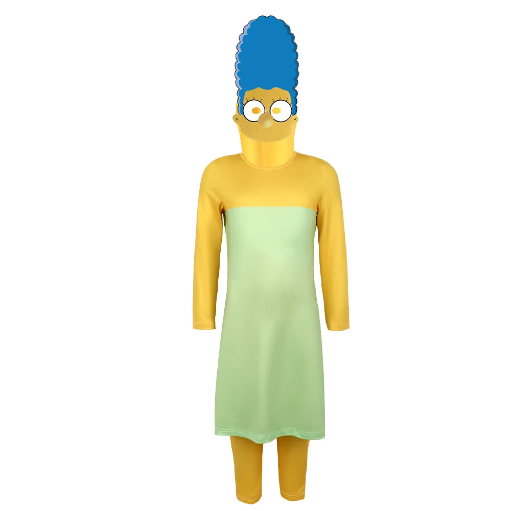 Halloween traje cosplay para adulto e criança, traje dos simpsons, fantasia, personagem de desenho animado, anime, prop