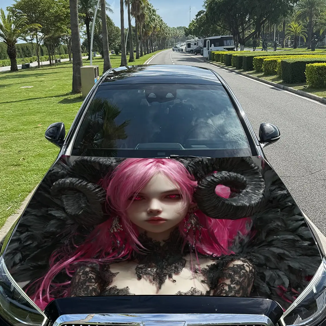 

Волшебные стильные женские наклейки на капот автомобиля - прочная упаковка из ПВХ ленты, эстетичный дизайн автомобиля, подходят для большинства автомобилей, крышка двигателя Pr