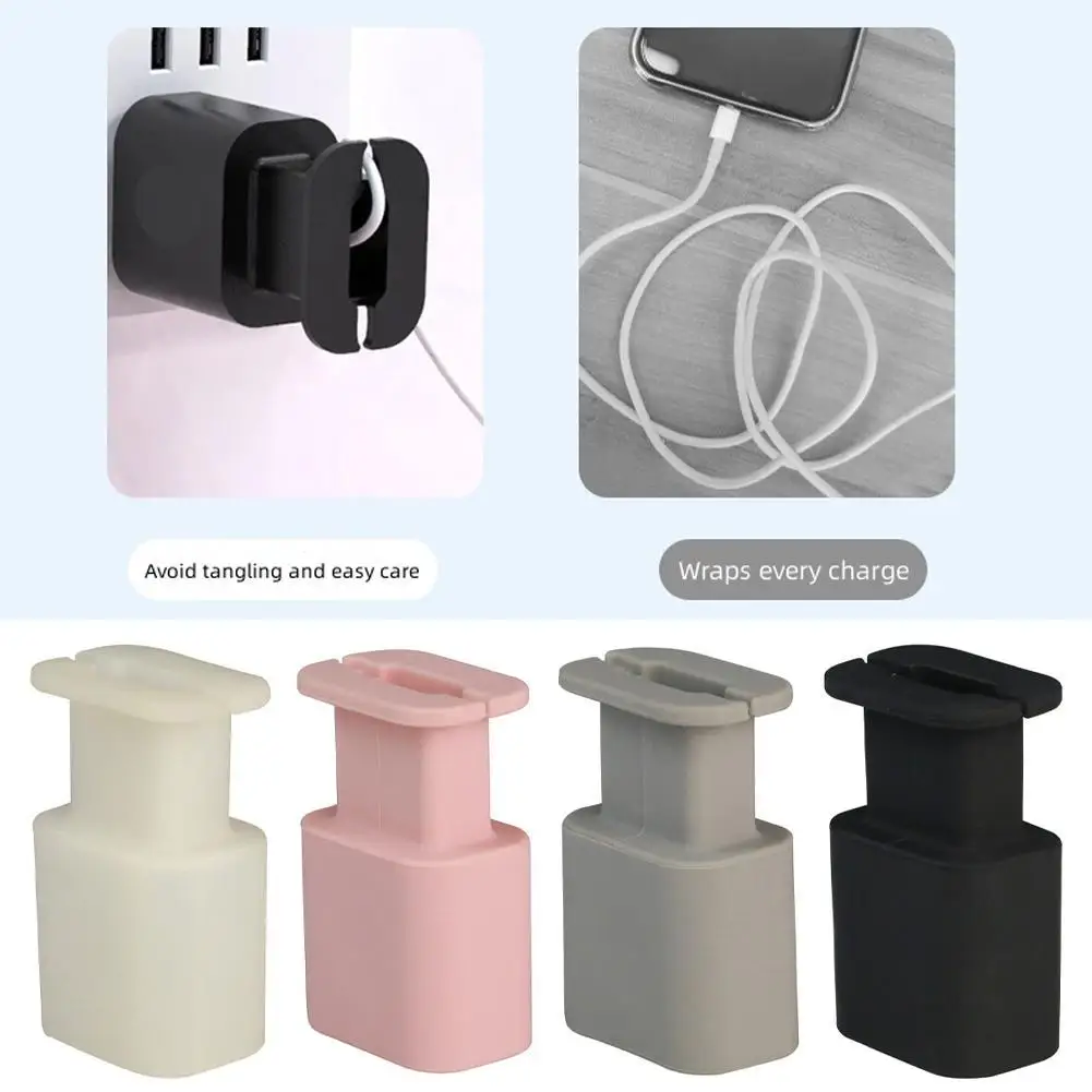 Portable Silicone Charger Protective Case Cover for iPhone Charging Head Adapter Protector Cable Holder Organizer