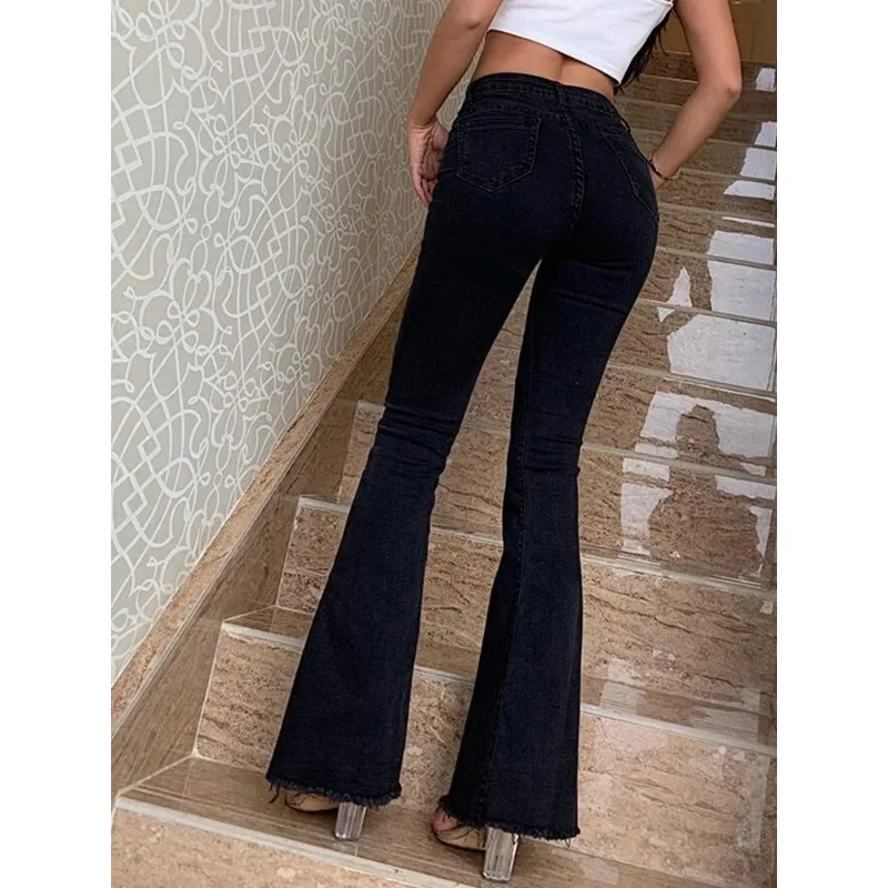 Flare Jeans Pants Women’s Vintage Denim y2k Jeans Women High Waist Fashion Stretch tall and thin Trousers streetwear retro Jeans