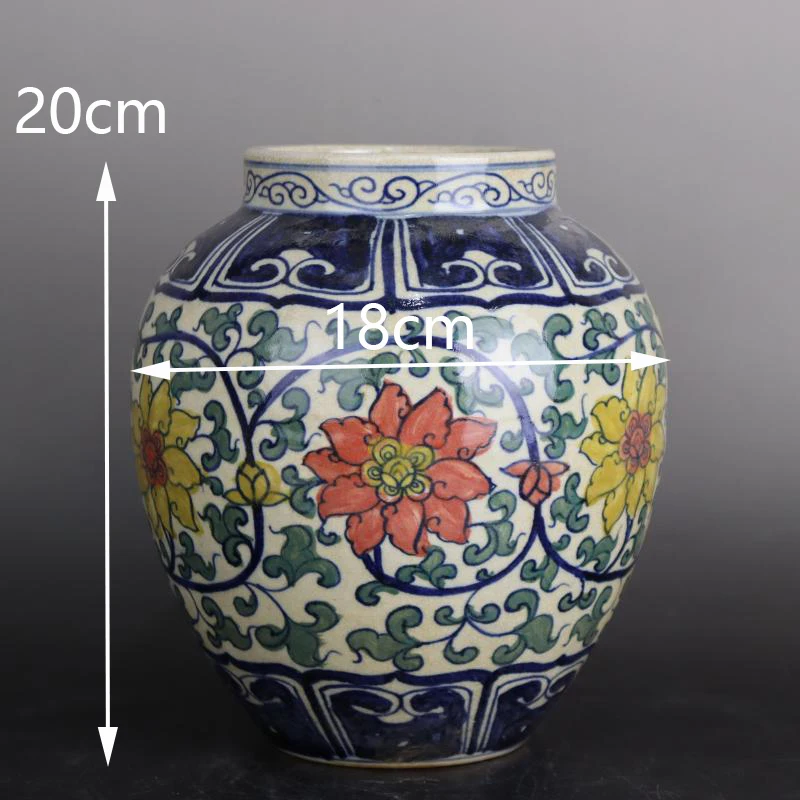 Jingdezhen Plant Pot Ceramic Blue And White Red Yellow Chinese Vase Antique Pot Flower Planter