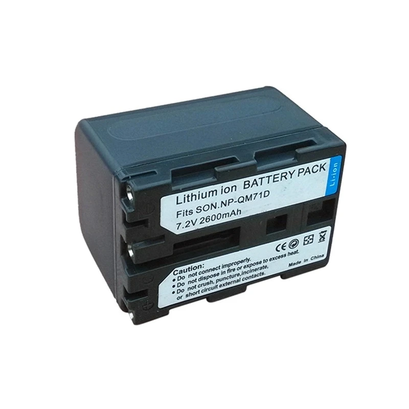 7.2V 2600mAh FM70 camcorderbatterij, voor Sony NP-FM50 FM70 QM71D NP-QM71D