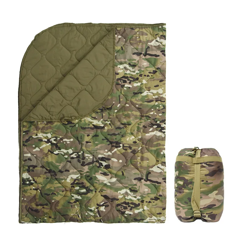 WELEAD Ultralight Camo Button-style Camping Quilt Outdoor Travel Camouflage Blanket Portable Warm Sleeping Bag Hunting Poncho