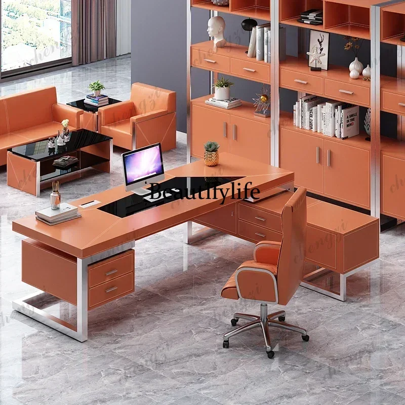 A73Funky Desk Work Writing Table Computer Office Desks Study Multifunction Home Furniture Tables Luxury Tavolino Trendy Furnitur