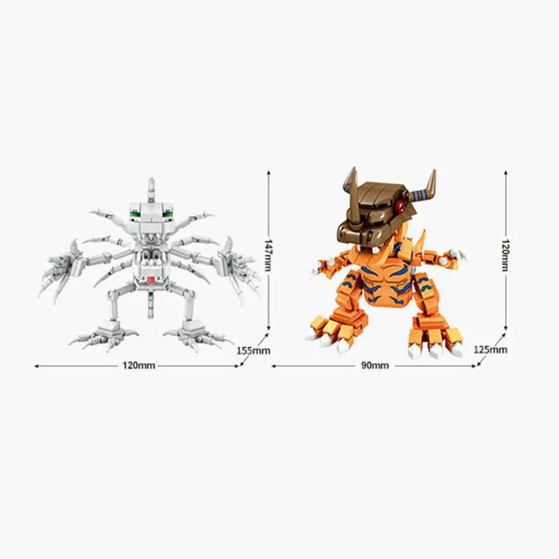 Digimon Monsters Battle Scene Cartoon Building Blocks Skull War Greymon Metal Garurumon Model Brick Toy Kid Adult For Gifts