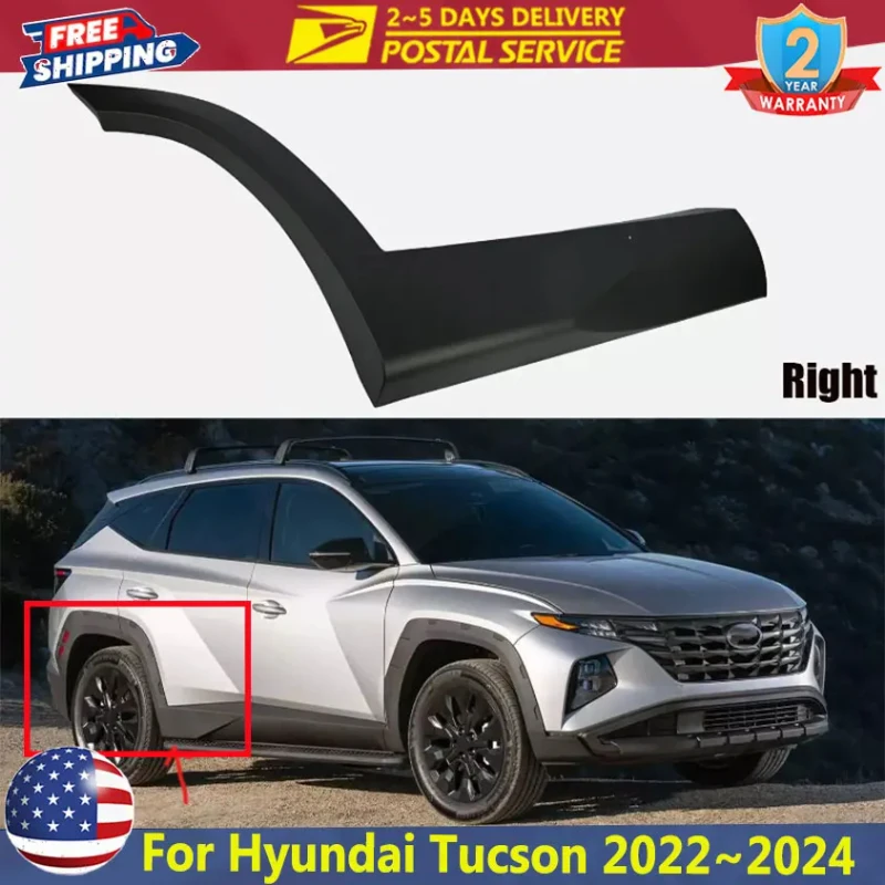 

87732CW000CA 87732N9000CA Car Door Molding For Hyundai Tucson 2022~2024 Rear Door Molding Right Collision Avoidance Dust Proof