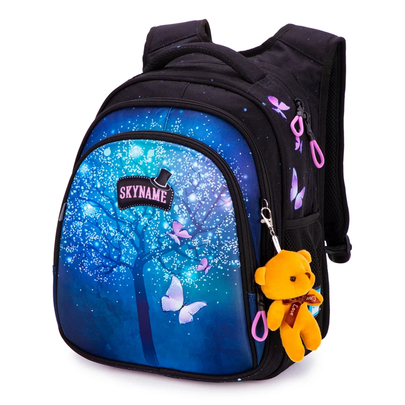 

Waterproof Orthopedic Kids 3D School Bags Girls Butterfly Print Primary Schoolbags Children Backpack Mochila Escolar