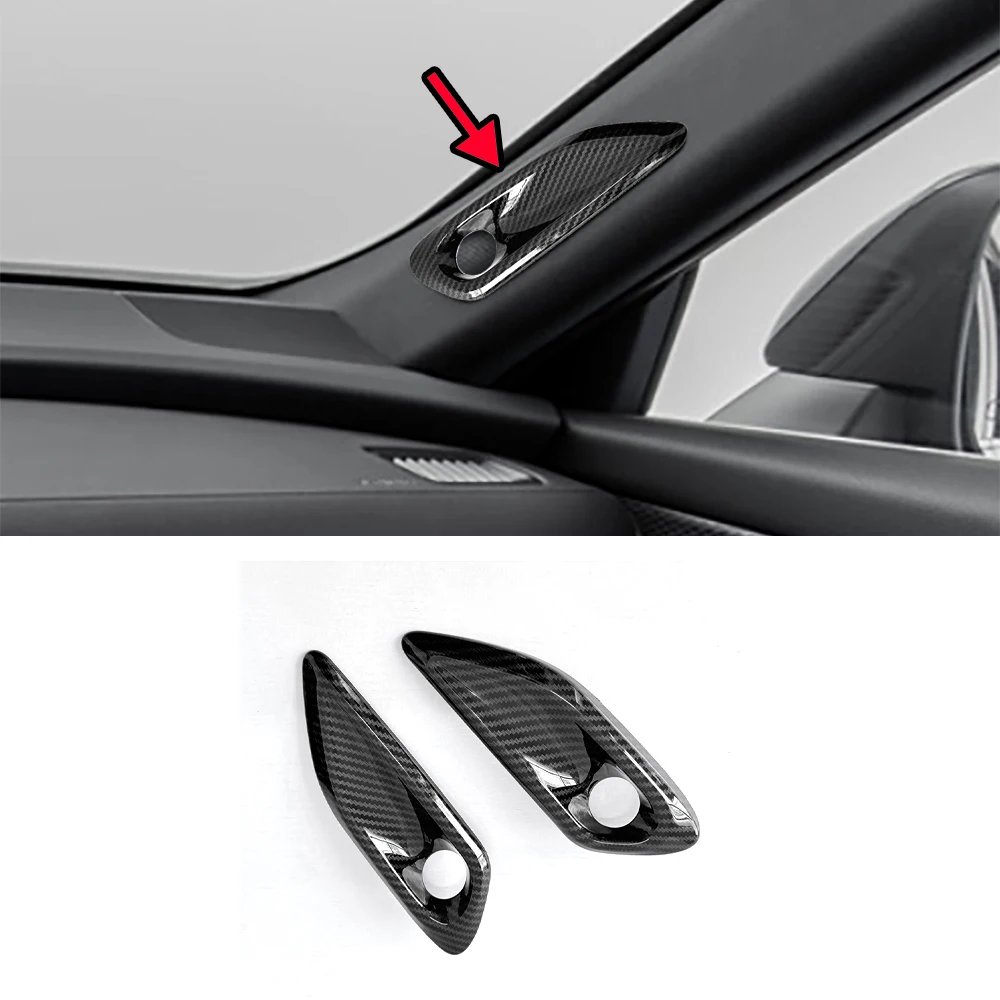 

Carbon Fiber Styling Interior Pillar Speaker Cover Bezel Trim For Toyota Grand Highlander 2024 2025 Accessories