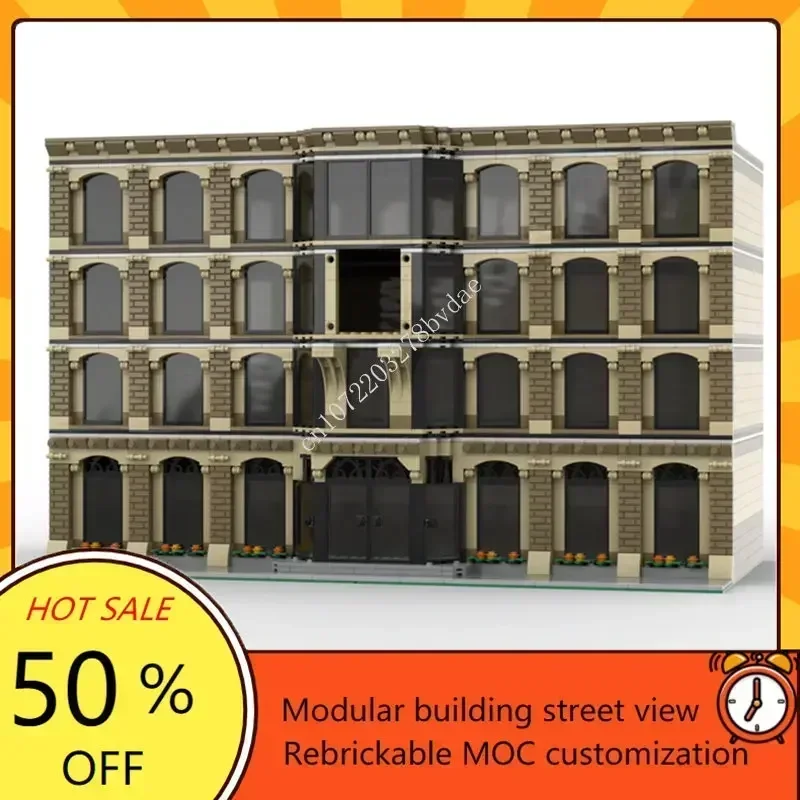 Klassische und moderne Krankenhausfassaden, modulares MOC, kreatives Modell, Bausteine, Architektur, DIY, Bildung, Montage, Modell, Spielzeug, Geschenk