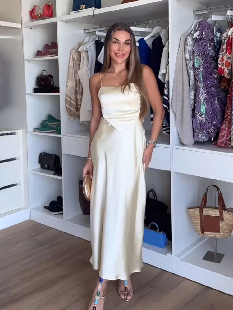 HH المرأة الشاطئ نمط الجانب زيبر أكمام عارية الذراعين الدانتيل متابعة الديكور فساتين المرأة الصيف الصلبة الساتان الملمس فستان بكتافة