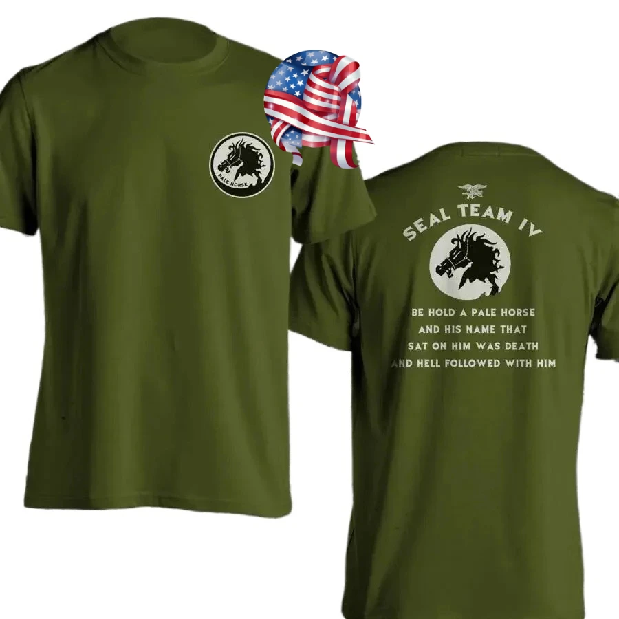 

Naval SEAL Team 4 Pale Horse Quotes DEVGRU Special Force T-Shirt 100% Cotton O-Neck Short Sleeve Casual Mens T-shirt Size S-3XL