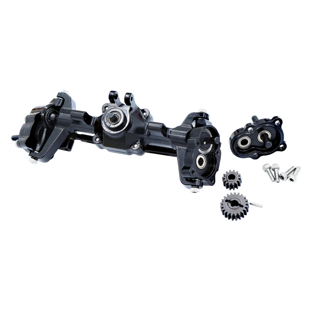 ABUM-For FMS FCX24 Complete Metal Front And Rear Portal Axle With Gear 1/24 RC Car Upgrades Parts Accessories Easy To Use -Black