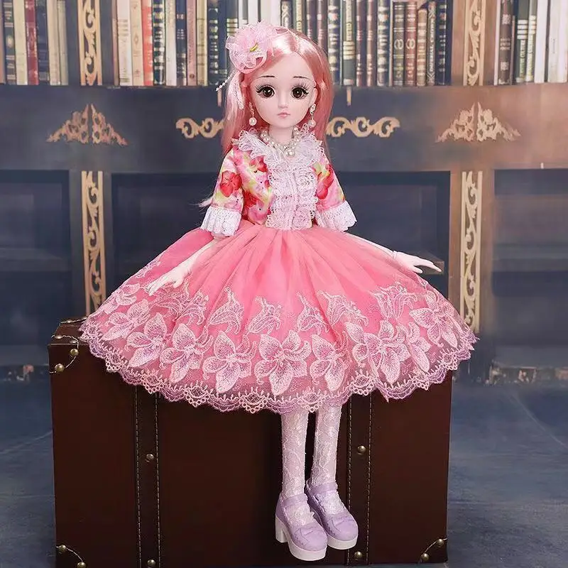 1/3 60cm 20 Movable Jointed BJD Doll Toy Fashion 3D Eyes Dolls With Clothes Jewelry Shoes Accessories Toys for Girls