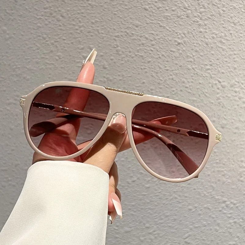KAMMPT Übergroße Piloten-Sonnenbrille für Damen, Stylische Farbverlauf-Outdoor-Brille, Trendige Herren-Sonnenbrille 2026, Neues Markendesign, Dekorative Sonnenbrillen