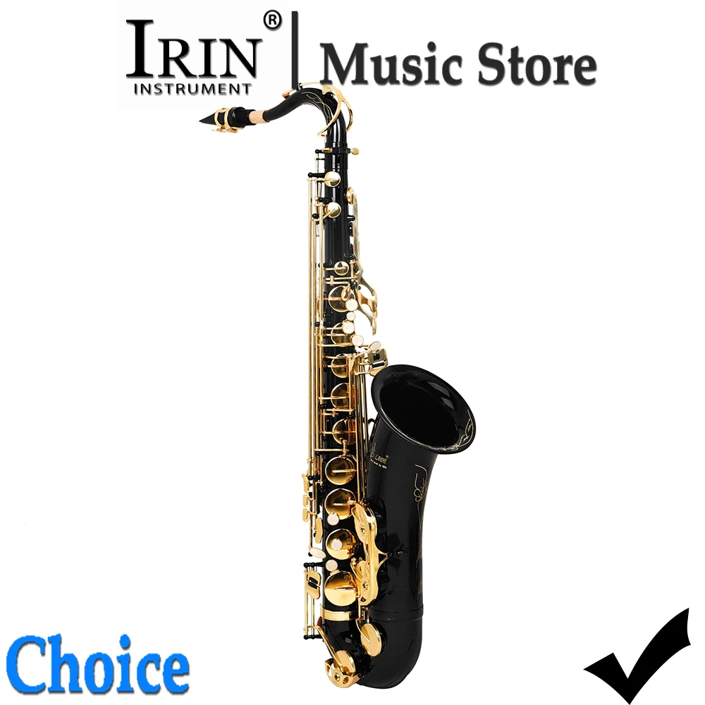 SLADE Tenor Saxophone Bb Brass White Shell Keys Black Gold with Case Mouthpiece Straps Strap Gloves Cloth Neck Ligature Reed