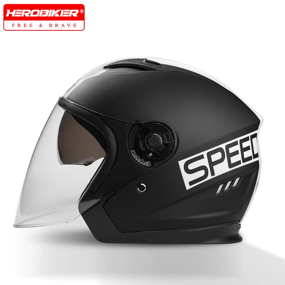 

Vintage Motorcycle Helmet With Dual Visor 3/4 Open Half Helmet Anti-Fog Four Seasons Capacete De Moto DOT Approved Casco Moto