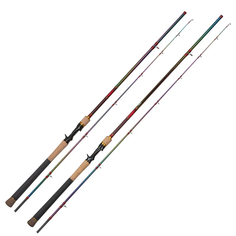 fishing rod wholesale carbon fiber baitcasting fishing rod 2.1m/2.35m casting lure rod with fuji guides ring