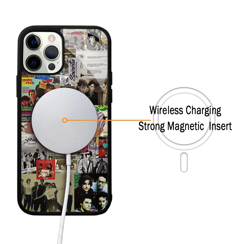 Soda Stereo Music Phone Case For IPhone 11 12 13 14 15 Plus Pro Max Mirror Acrylic Cover For Magsafe