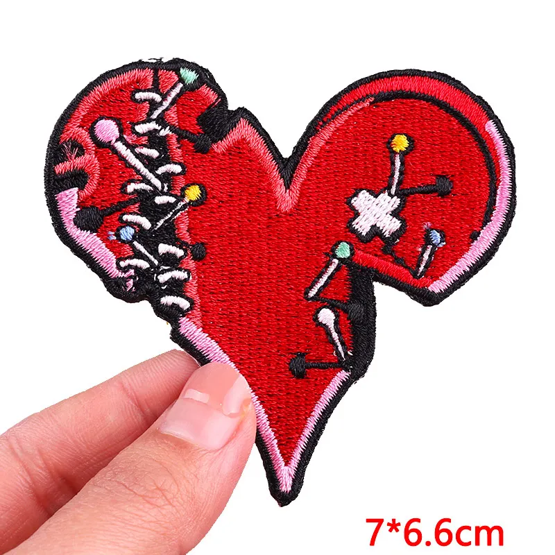 Hippie Rock/skull Embroidery Patch Cartoon/Punk Letter Patches For Clothes Iron on Patches For Clothing Jackets Sew Stickers DIY