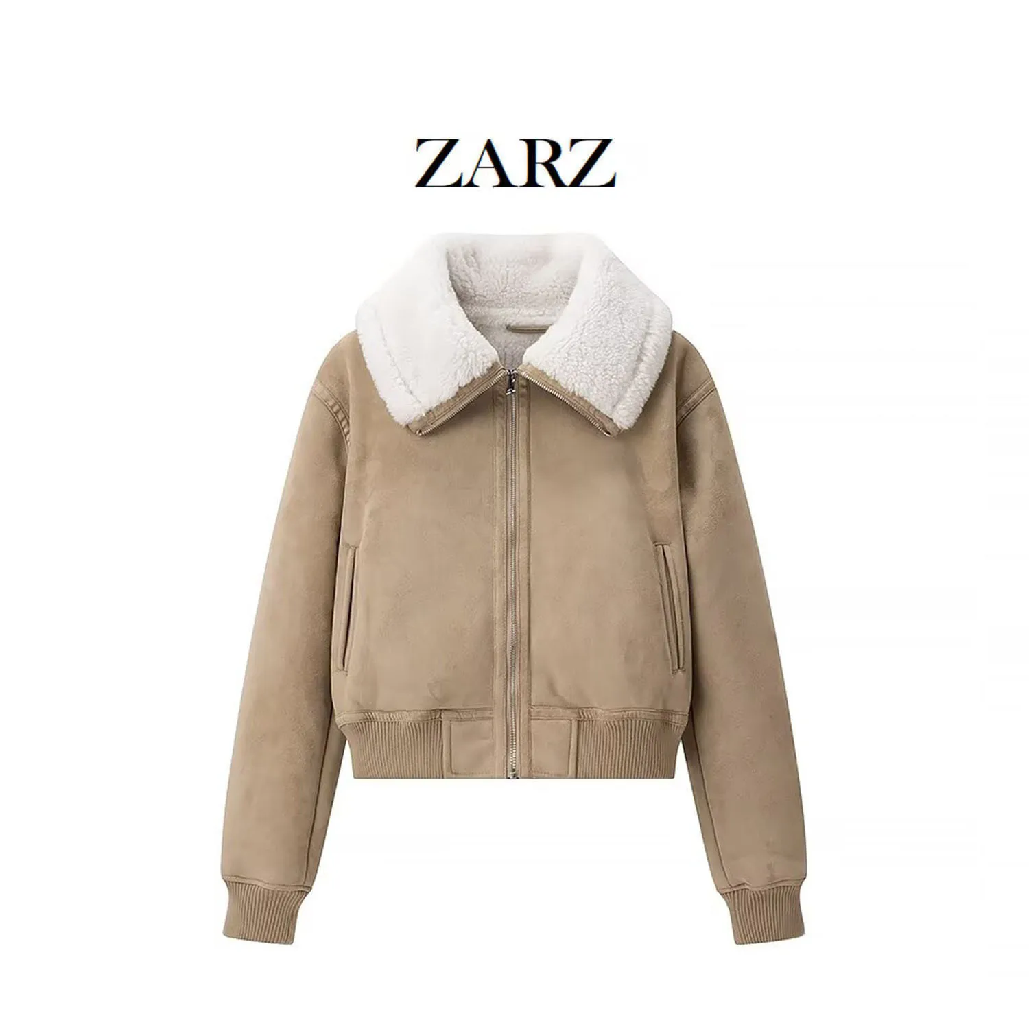 

2025 Autumn Winter Women Blend Coat Trendy Women's Faux Fur Lined Jacket Stylish Versatile Fashionable Faux Shearling Coat