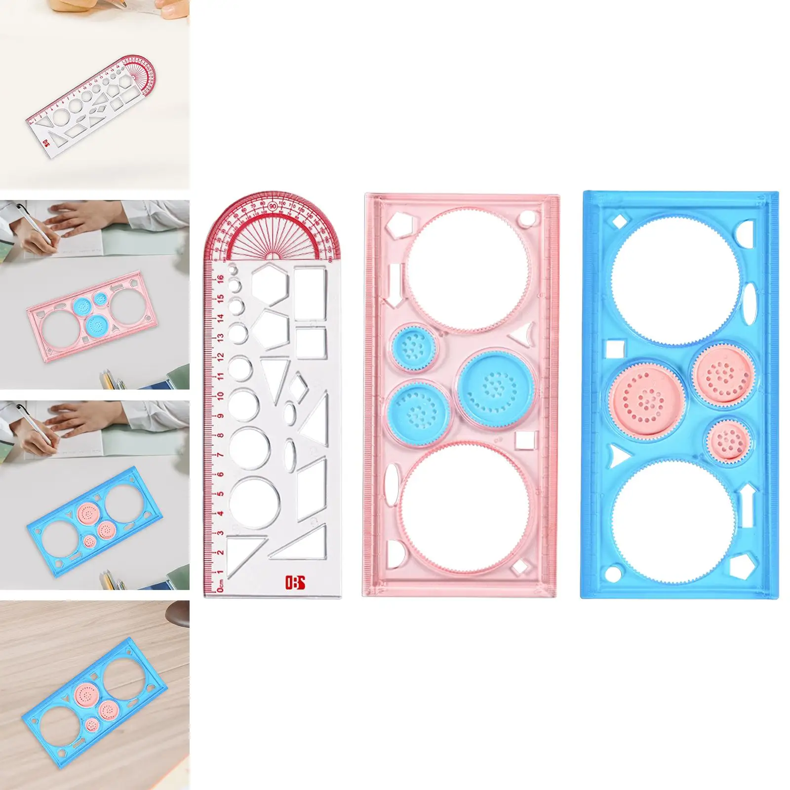 Régua Geométrica Multifuncional, Desenho Modelo, Elaboração Stencils