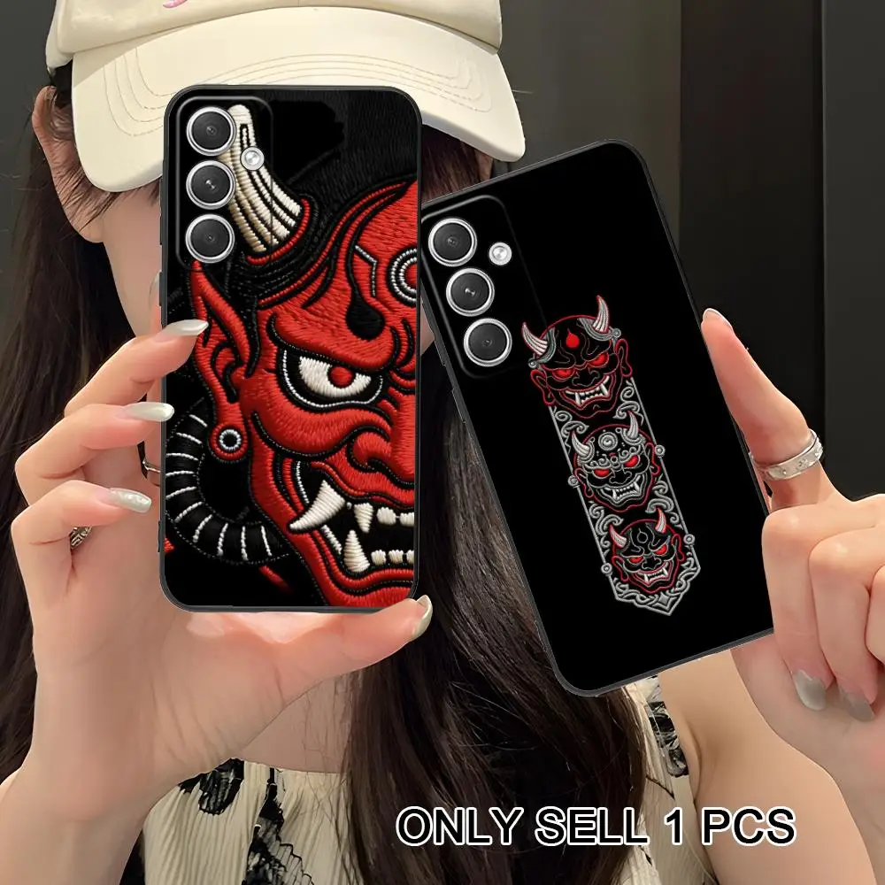 Japan Hannya Phone Case for Samsung Galaxy S26 S25 S24 S23 S22 S21 S20 Note20 Plus FE Ultra Soft TPU Shockproof Cover