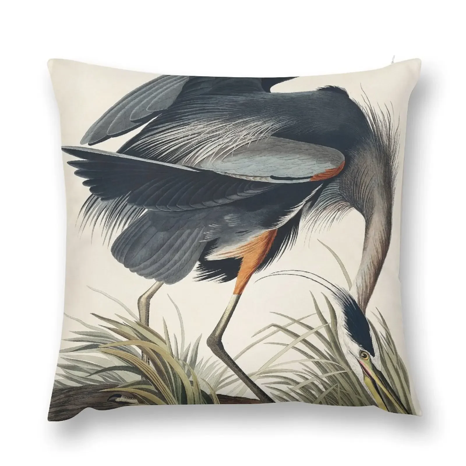 

Great Blue Heron by John James Audubon Throw Pillow Sofa Cushions Covers Christmas Pillowcase pillow