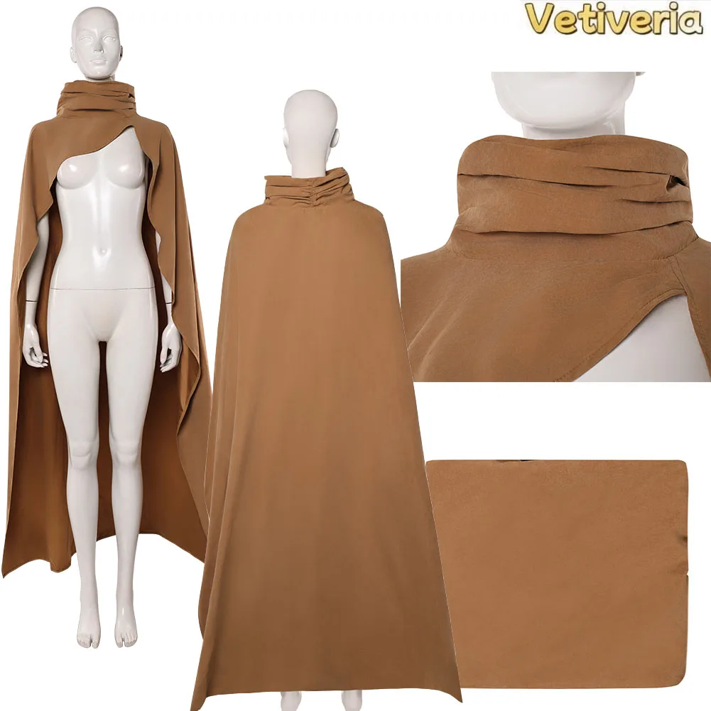 

Women Devon Izara Cosplay Costume Brown Cloak Cape Movie Maul Shadow Cos Lord Roleplay Halloween Carnival Female Disguise Suit