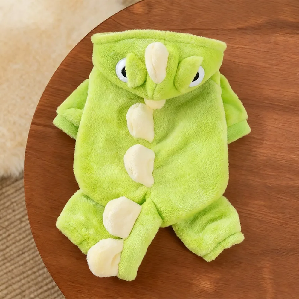 

Towable Cute Dinosaur Pet Sweater Cozy Cosplay Props Dog Four-legged Jumpsuit Thick Warm Pet Winter Costume
