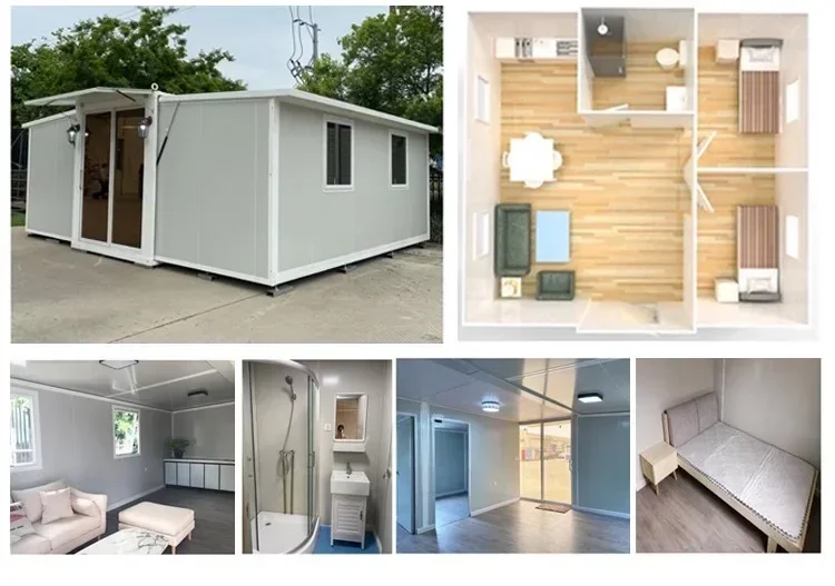 Asamblea rápida Alivio de desastres Modular Minúsculas casas prefabricadas Contenedor expandible plegable portátil Cabina de casa
