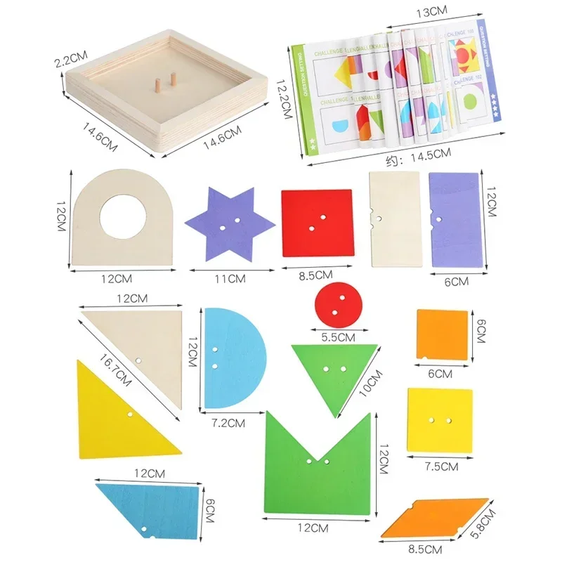 Crianças geométricas tangram quebra-cabeça jogo de cérebro montessori brinquedo criativo pensamento lógico desafio intelectual brinquedos educativos