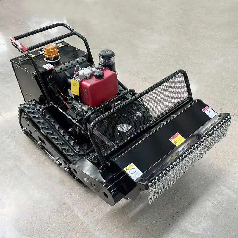 New Mini Farm Flail Lawn Mower 500mm 800mm 1000mm Home Robotic Diesel Power Remote Control Crawler Lawn Mower for Grass Cutting