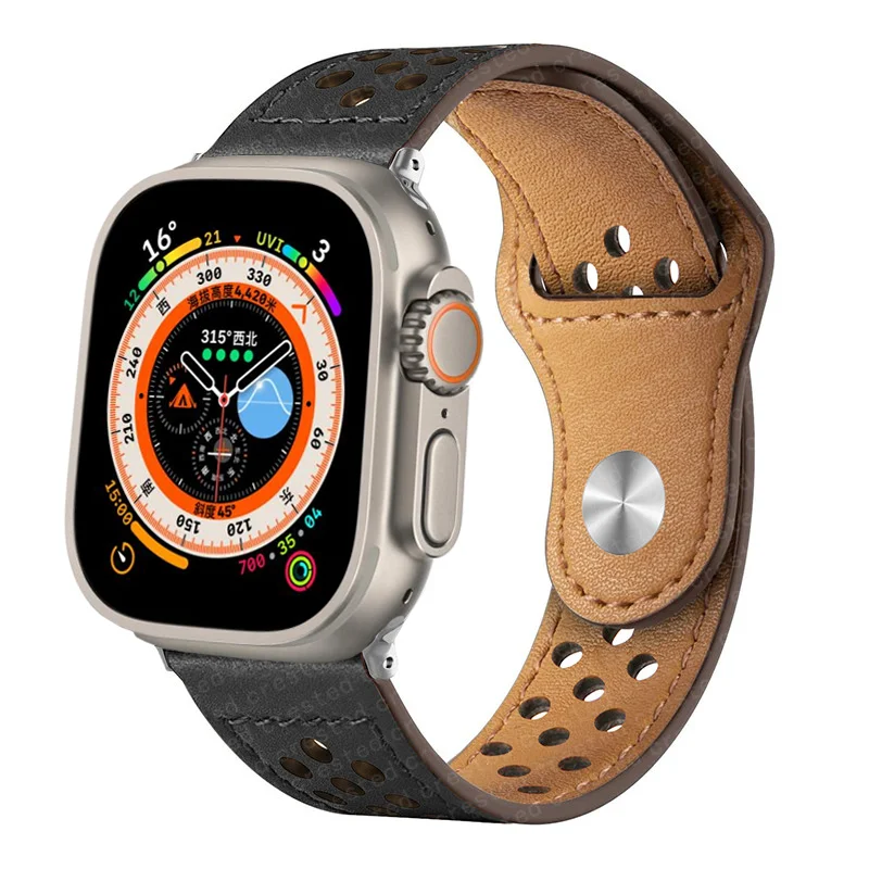 Band For Apple watch strap 44mm 40mm 45mm 41mm 42mm 38mm 45 mm accessories bracelet leather correa iWatch series 8 3 4 5 6 se 7