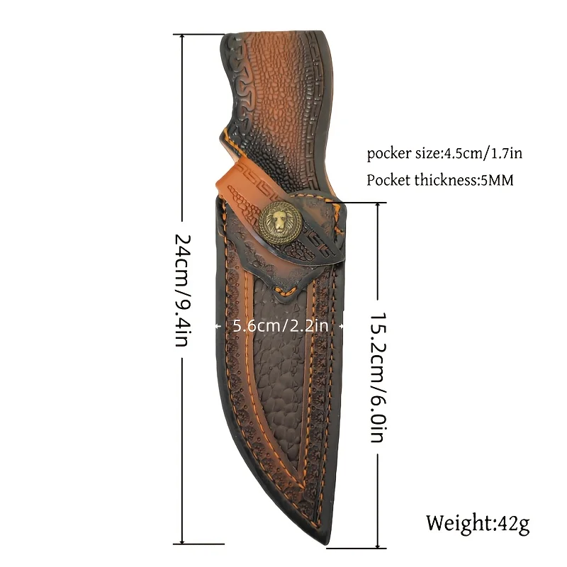 NEW Leather Sheath Belt Knife Sheath with Waist Belt Buckle Pocket Tool Knife Protective Cover (Knife Not Included)