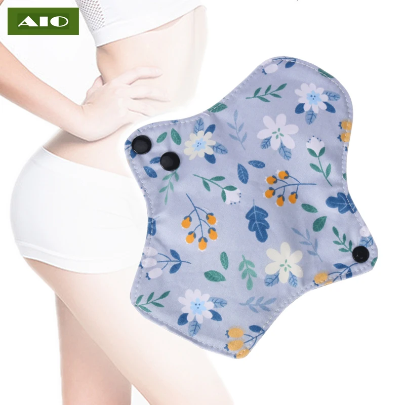 [AIO] Flowers Leaves Printed Cotton Menstrual Gaskets Lady Washable Mom Reusable Postpartum Nursing Pad Absorbent Hygiene Napkin