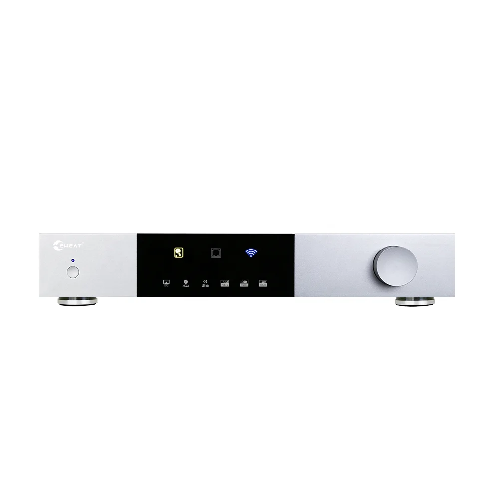 Hot sale Eweat DMP20 of Hi-fi Streamer DSD512 Preamp ES9038Q2M Dac Audio decoder with HDD Network Music Streamer for Airplay