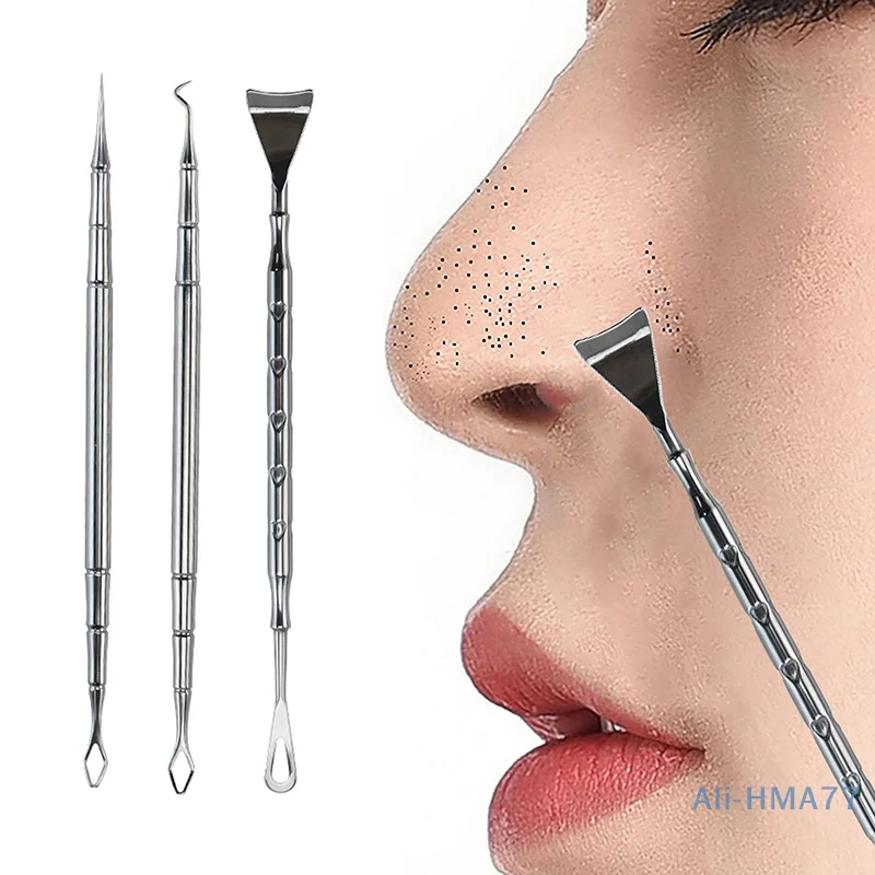 Blackhead Remover สิว Popper เครื่องมือเข็มสิวถอด Treatment Comedone Whitehead Popping Zit Nose Face Blemish EXTRACTOR