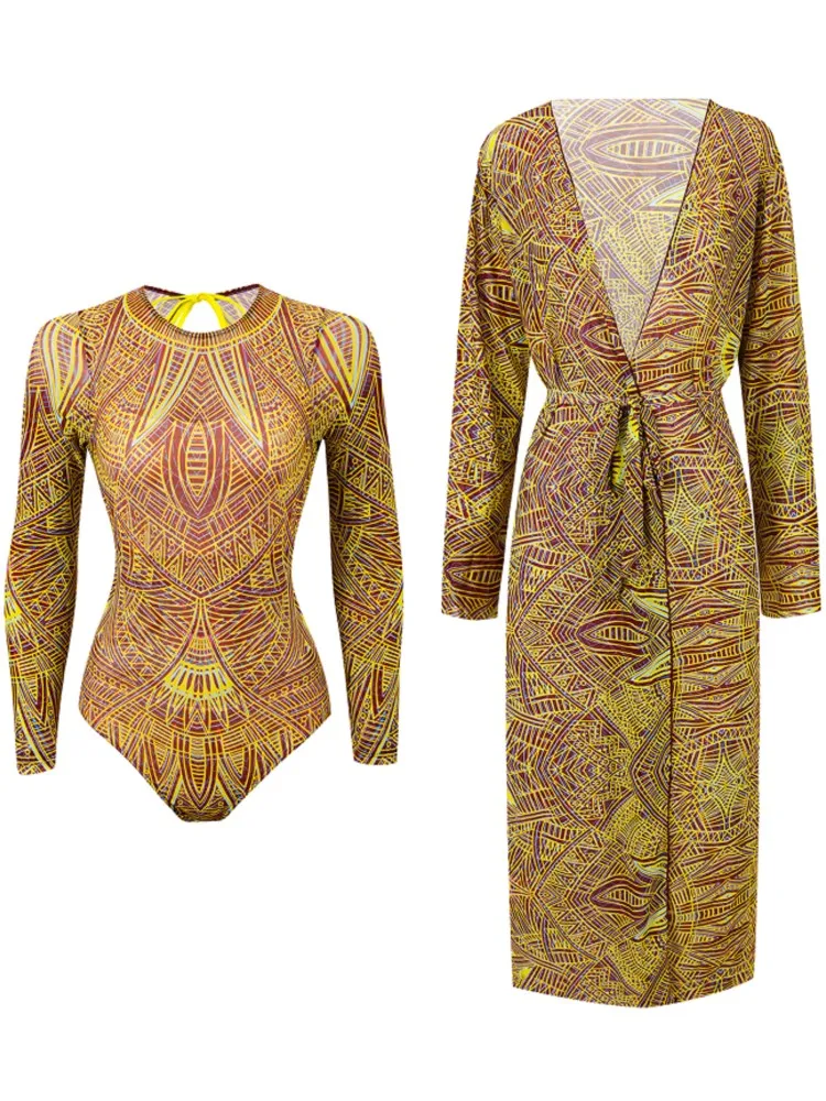 2 pièces ensembles couvrir Sexy maillot de bain femmes été maillot de bain ensemble Bikini à manches longues maillots de bain plage maillot de bain Куwlльник