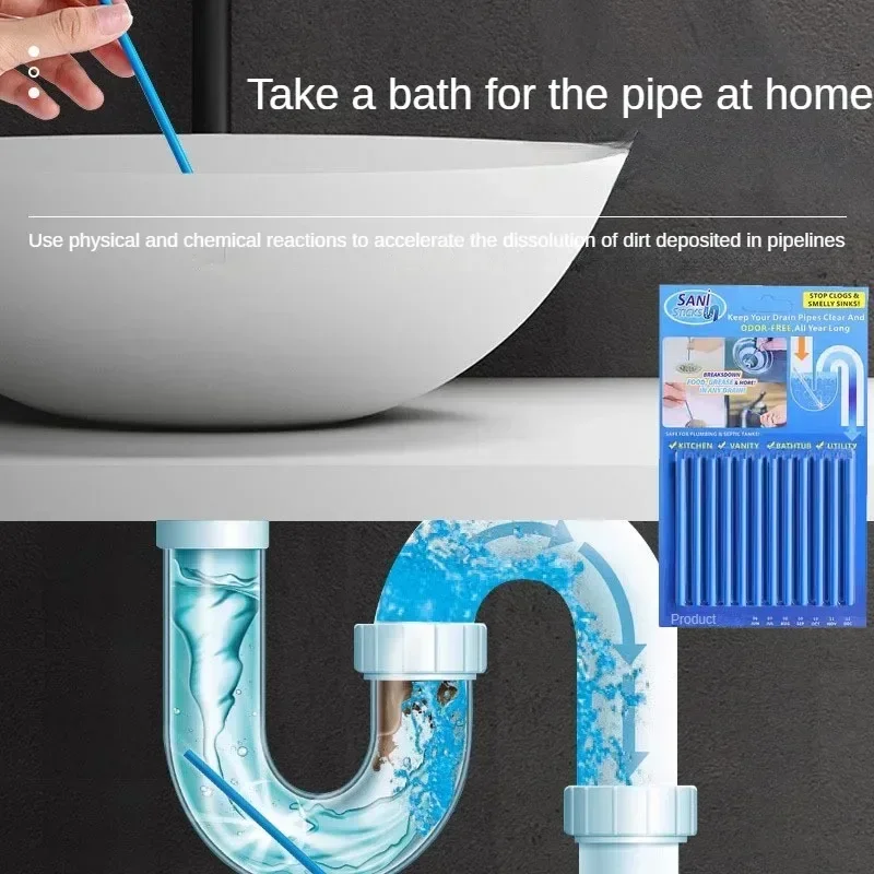 Kitchen Sink Sewer Cleaning Agent Remove Oil Pollution Washbasin Toilet Bathtub Pipe Cleaning Sticks Household Cleaning Products