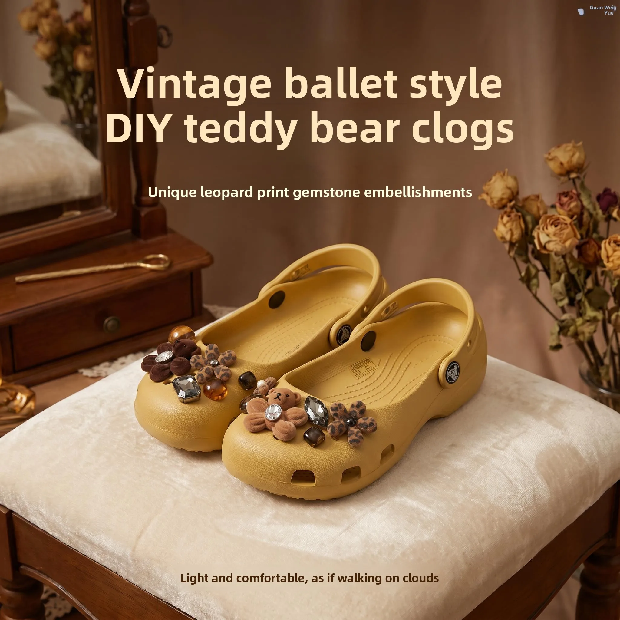 Ballet Style Clog Shoes Women's Outdoor Wear Anti-Slip Odor Resistant Slippers round Toe EVA Material Comfortable Home Sandals