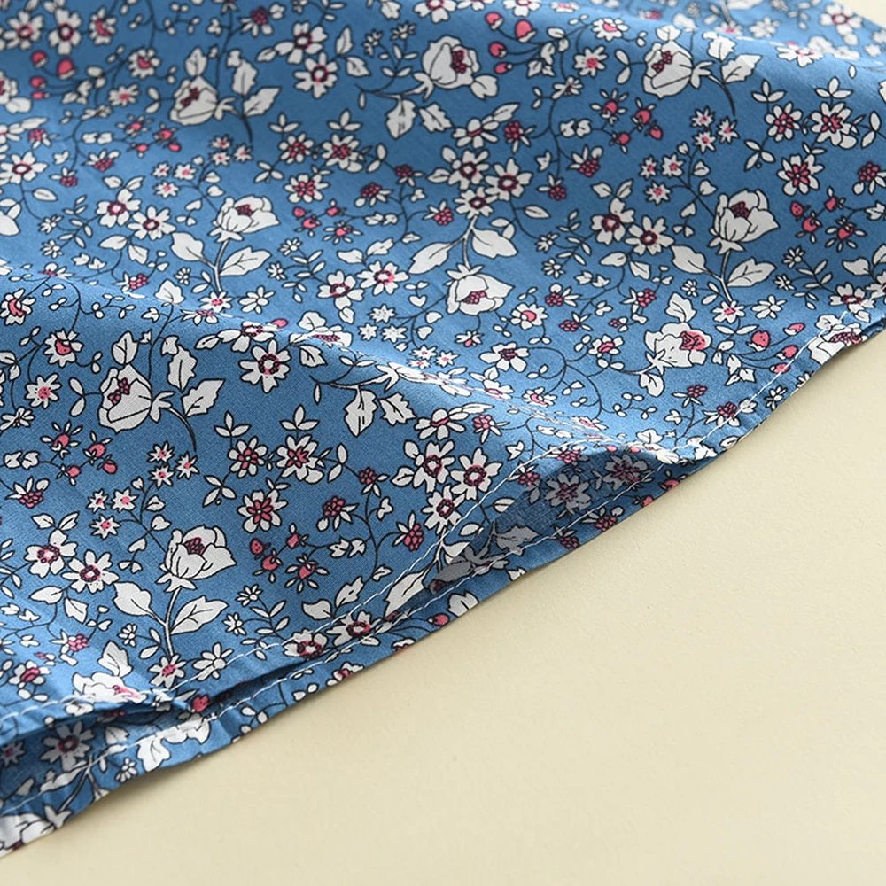 Melario Kleinkind Kinder Baby Mädchen Floral Blau Bluse T-shirt Hosen Sommer 2PCS Anzug Infant Mädchen Kleidung 2-6 jahre Neue Mädchen Outfits – Detail 14